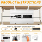 SUREUP9 No Drill Under Desk Cable Management Tray, Fabric Cable Management - Image 5