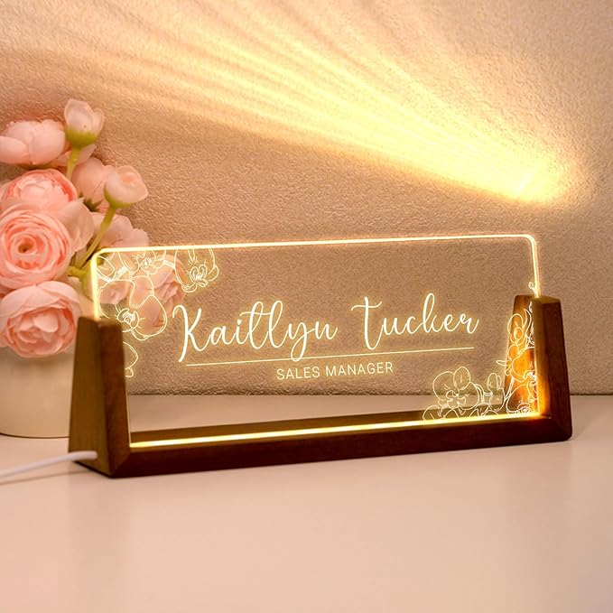 Desk Name Plate Personalized, Custom Office Light Up Name Plate - Image 7