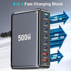 500W USB C Fast Charger Block, 8 Port USB Charging Station, GaN Ⅲ Pro Double - Image 3