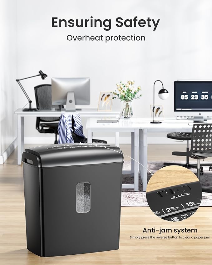 Locksworth 8-Sheet Micro Cut Paper Shredder P-4 High Security - Image 5