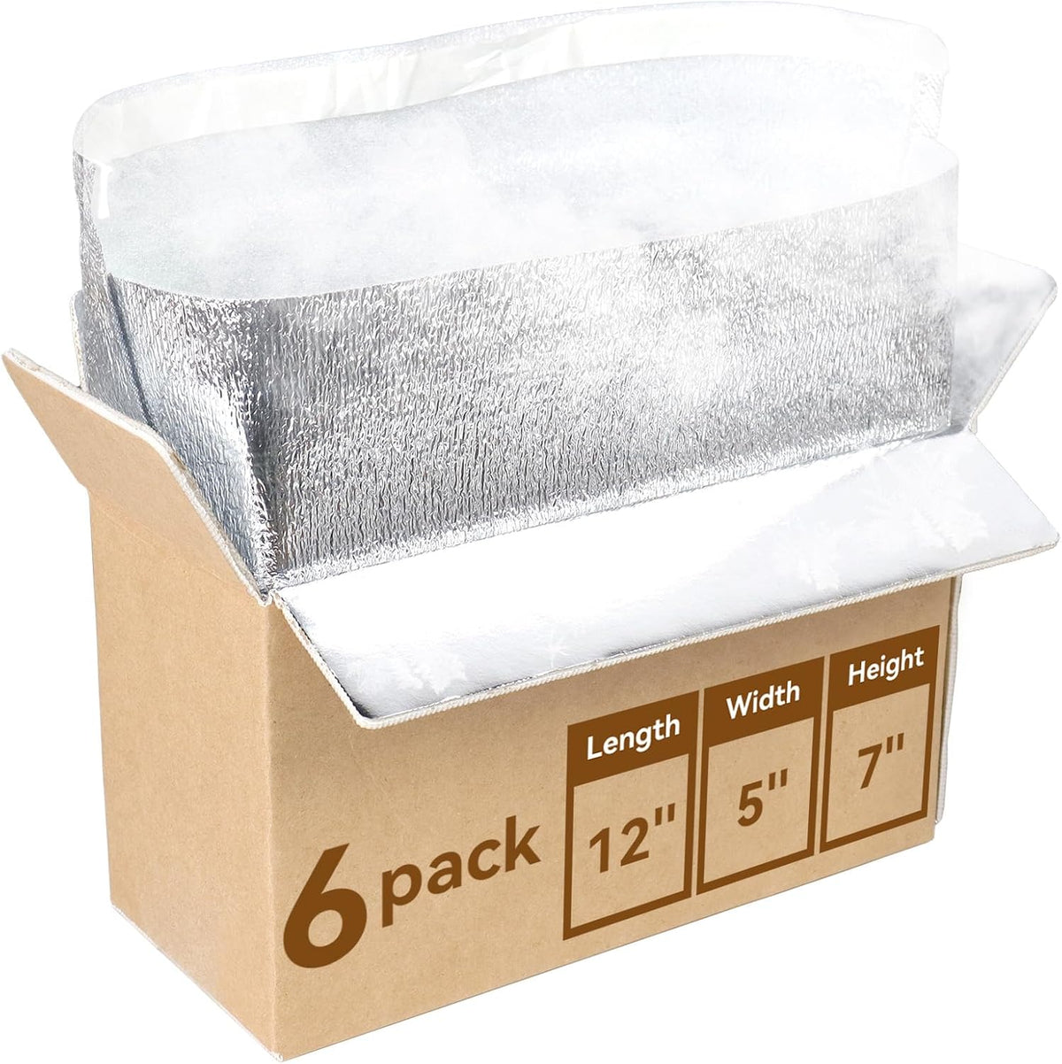 12x5x7 inch insulated shipping box with aluminum foil, main product view