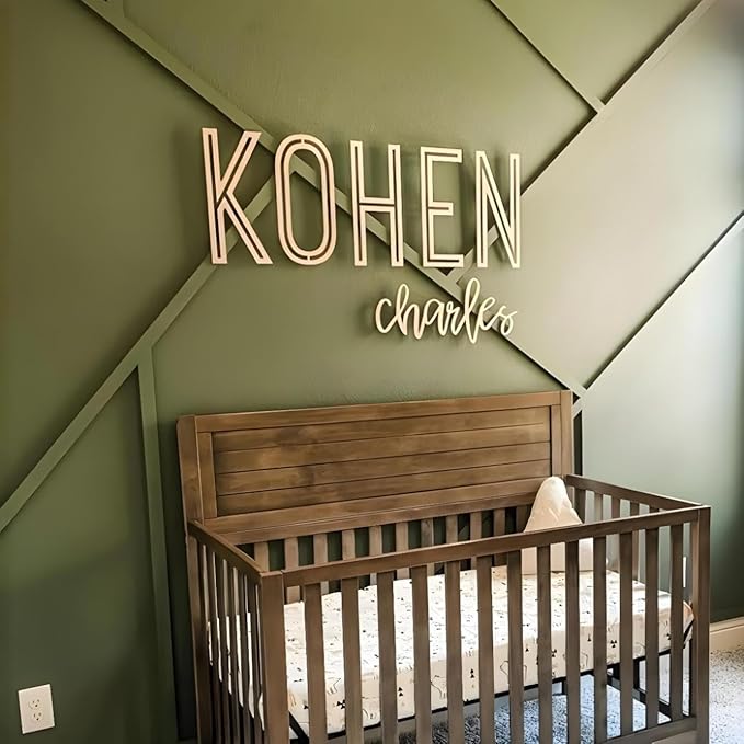 Personalized Wooden Name Sign for Nursery by Woodartis