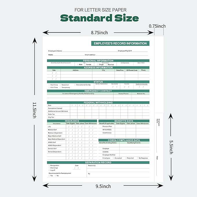 Employee File Folders with Internal Pocket, High Capacity HR Folders - Image 2