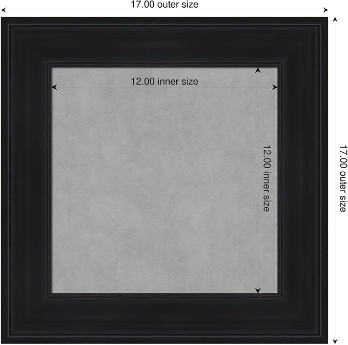 Amanti Art Black Framed Magnetic Board 17x17 X-Small Vision Board - Image 2