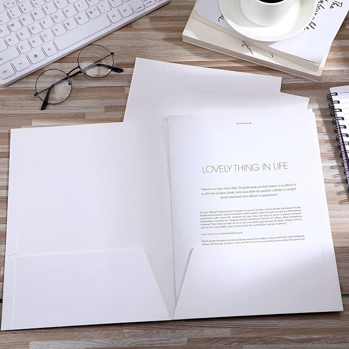 Jutom 50 Pcs 2 Pocket Glossy Paper Folders Glossy Paper Laminated Portfolios - Image 6