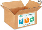 Small Moving & Shipping Boxes 8"L x 6"W x 4"H by IDLPackaging