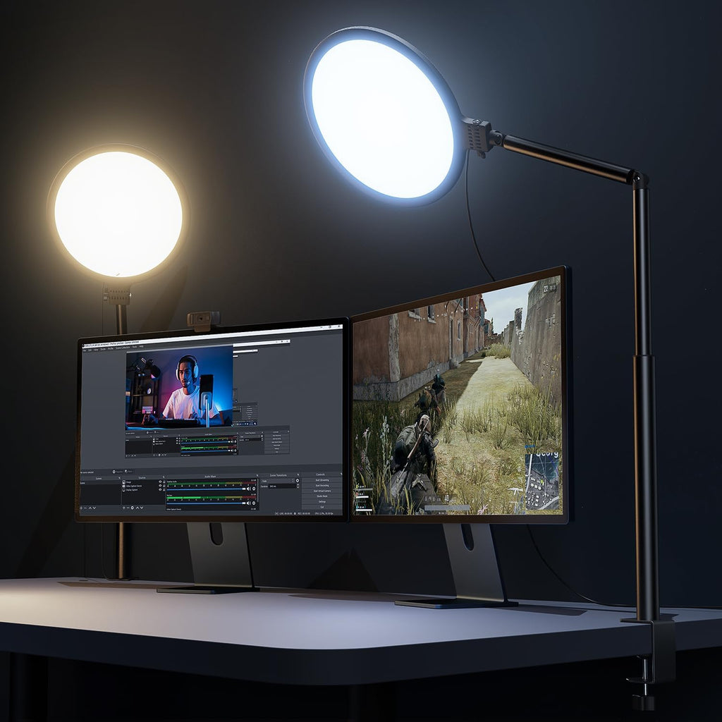 weilisi 10.2" desk ring light with stand, 360°, main product view
