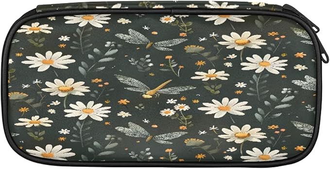 Pardick Pencil Case，Butterfly Daisy Big Capacity Pencil Pouch Coin Pouch - Image 2