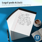 White Legal Pads 8.5 x 11 Notepads, 12 Pack Writing Paper Note Pads 8.5x11 - Image 7