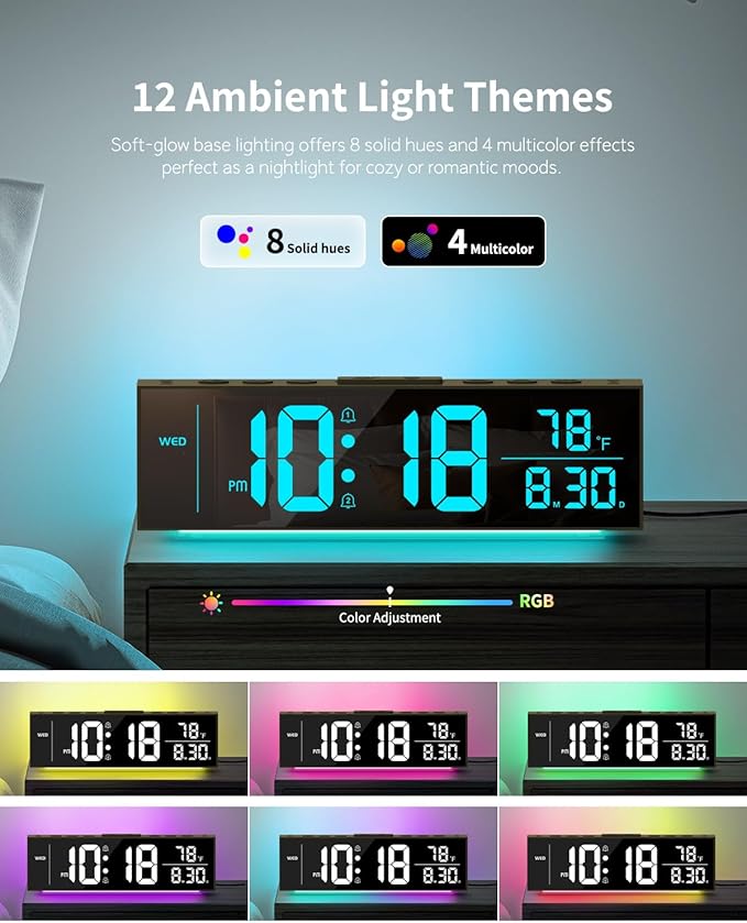 Digital Clock, Alarm Clock for Bedroom, Digital Wall Clocks for Classroom - Image 4