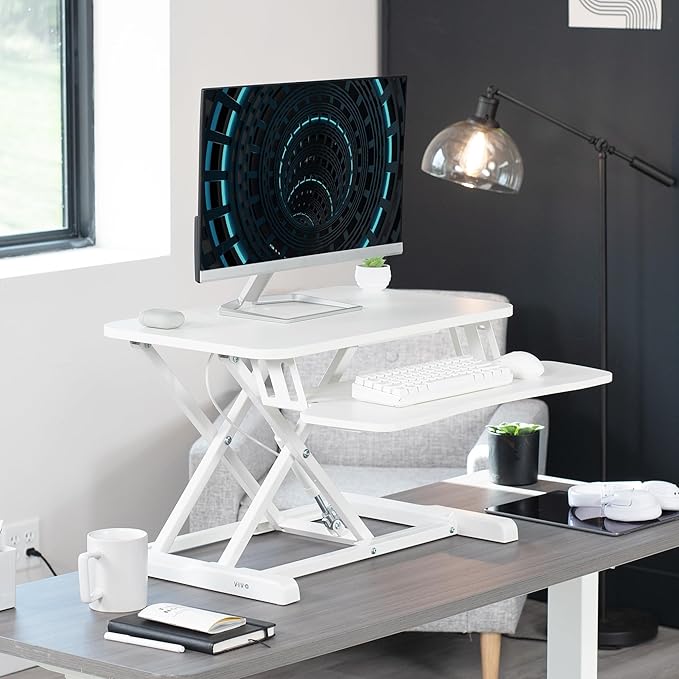 VIVO 26 inch Desk Converter, K Series, Height Adjustable Sit to Stand Riser - Image 2
