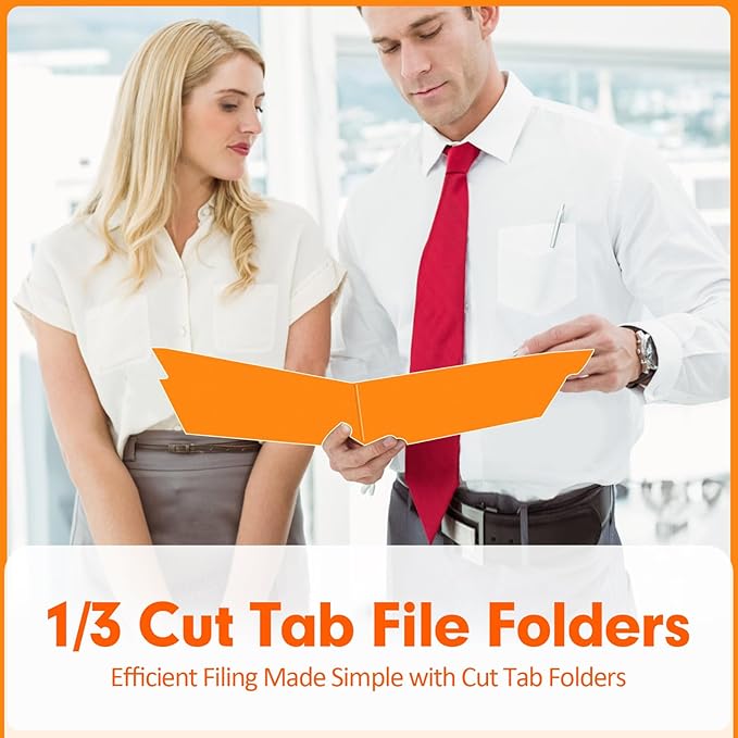 File Folder, PANDRI 120 Pack File Folder, 1/3 Cut Tab, Letter Size, Filing - Image 6