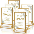 PPH-Sisy Acrylic Sign Holder 5x7 Gold Display Stand, Acrylic Frames by PPH-SisyPurchaseNow