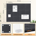 Smarpau Large Cork Board for Walls, 12 Pack Square Bulletin Board, Felt Wall - Image 2