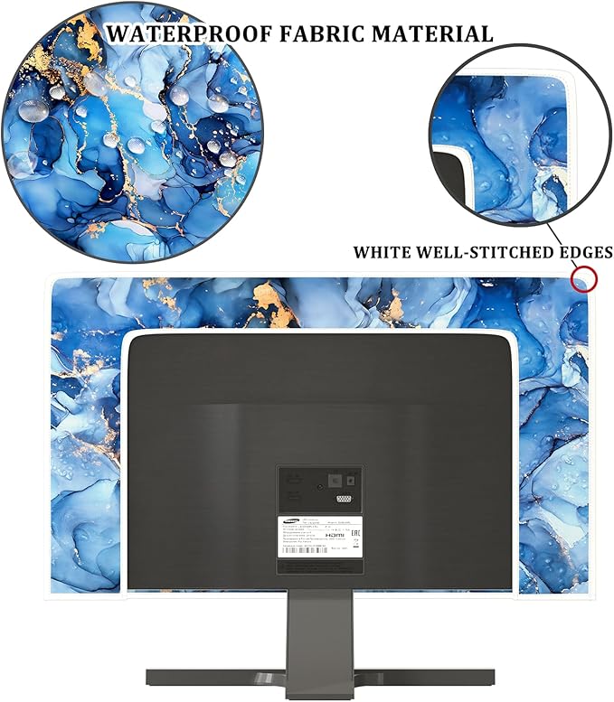 Baocicco Navy Blue Gold Marble Waterproof TV Dust Cover 45, 48 Inch Creative - Image 3