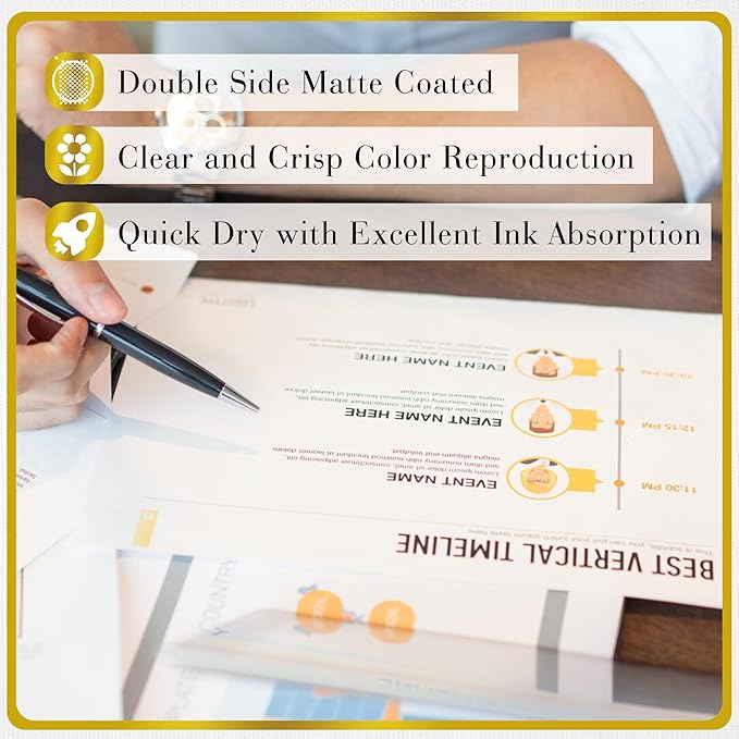 A-SUB Double Sided Matte Photo Paper 100 Sheets 8.5X11 Inches 48lb 180gsm - Image 7