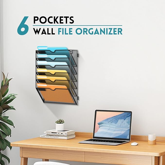 SUPEASY Wall File Organizer Mesh Office Mail Holder, Hanging Wall Organizer - Image 5