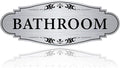 Bathroom Sign Sticker for Business and Home，Self-adhesive Brushed Silver Cute by LUHIMO