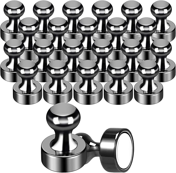 GOOLADA Pack of 56 Black Magnetic Push Pins, Fridge Magnets by GOOLADA