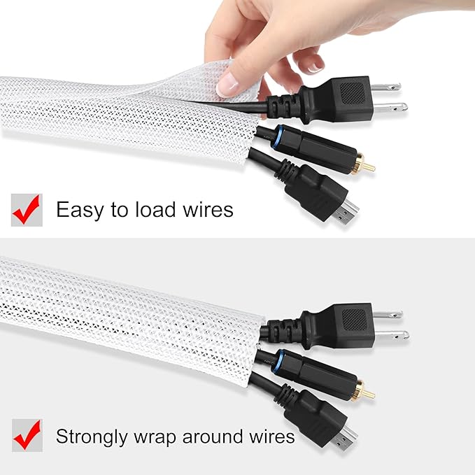 Moxita 25ft - 1/2 inch Cord Protector Cable Sleeve Split Wire Loom Tubing - Image 2