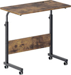 dlandhome 31.5 inches rolling desk with wheels adjustable on a desk or shelf