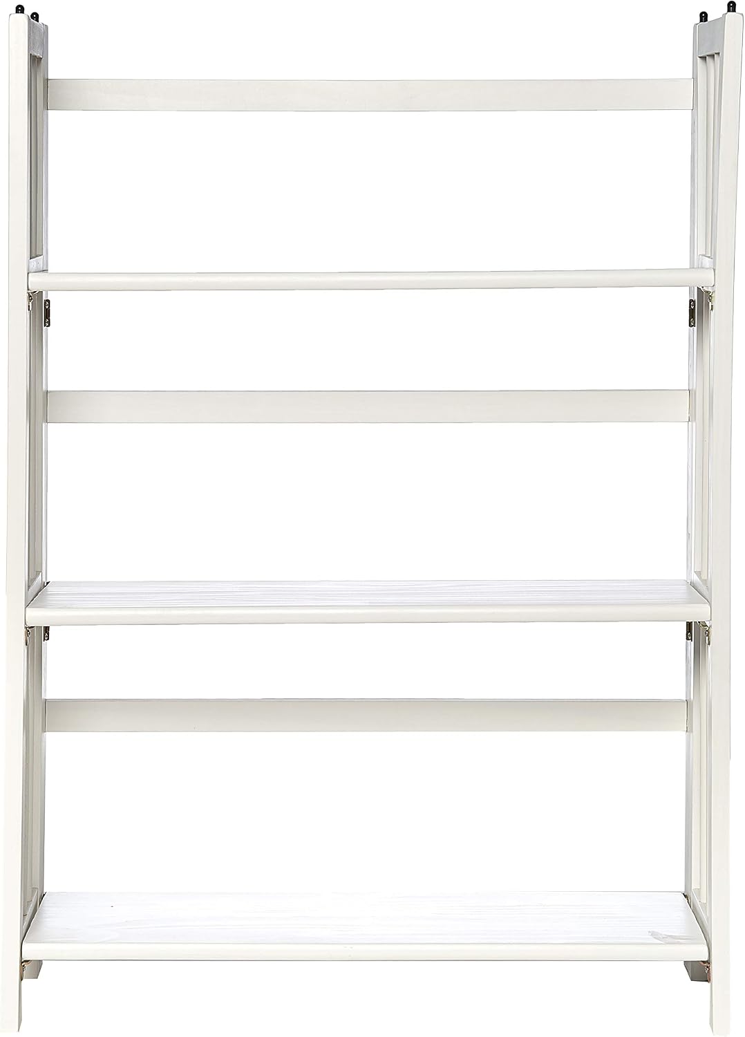 Casual Home 3-Shelf Folding Stackable Bookcase (27.5" Wide)-White