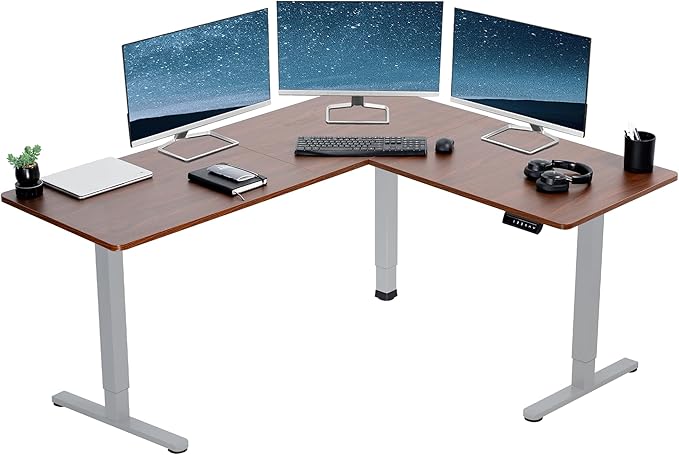 VIVO Electric Corner 63 x 55 inch L-Shaped Standing Desk, Memory Height by VIVO