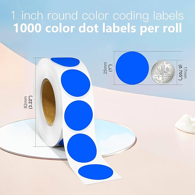 1 Inch Round Color Coding Labels, Round Color Dot Labels - Image 2