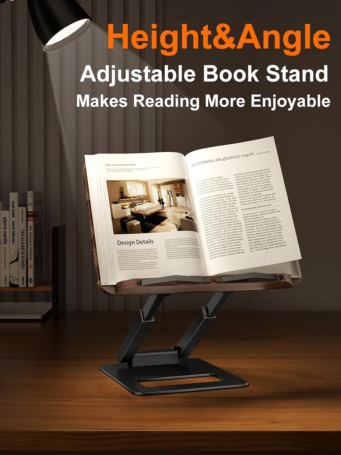 Tounee Telescopic Book Holder - Adjustable Height Cookbook Stand with Elastic...