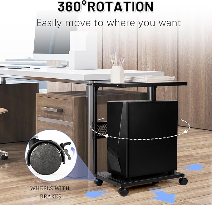 Bfttlity PC Stand Computer Tower Stand 2-Tier Metal CPU Holder - Image 3