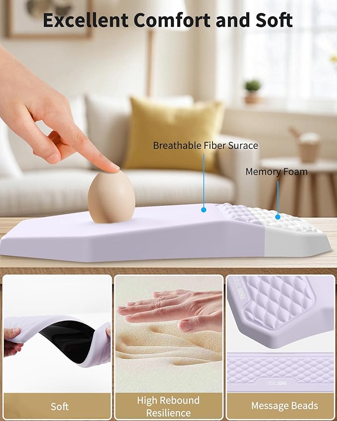 Ergonomic Mouse Pad and Keyboard Wrist Rest Support Set, Massage Design Mousepad - Image 3
