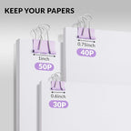 NEEWAY 100 Count Binder Clips Assorted Sizes, Paper Binder Clips, Metal Paper - Image 4