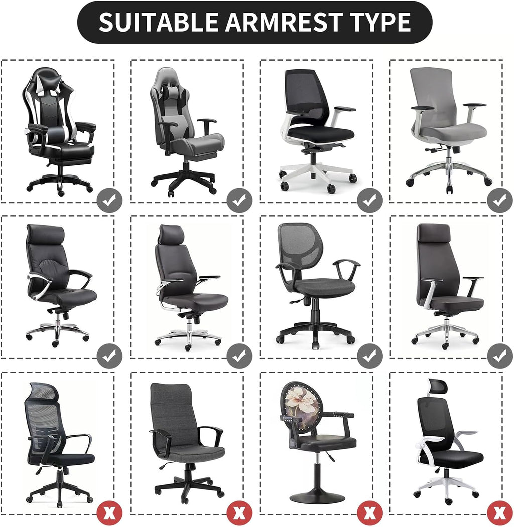 FORCHEER Beige Office Chair Armrest Covers 10-13 inch Long 2 Pieces Stretchable Water Resistant Jacquard Desk Chair Arm Rest Covers for Computer Chair Arm Removable Washable