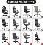 FORCHEER Beige Office Chair Armrest Covers 10-13 inch Long 2 Pieces Stretchable Water Resistant Jacquard Desk Chair Arm Rest Covers for Computer Chair Arm Removable Washable