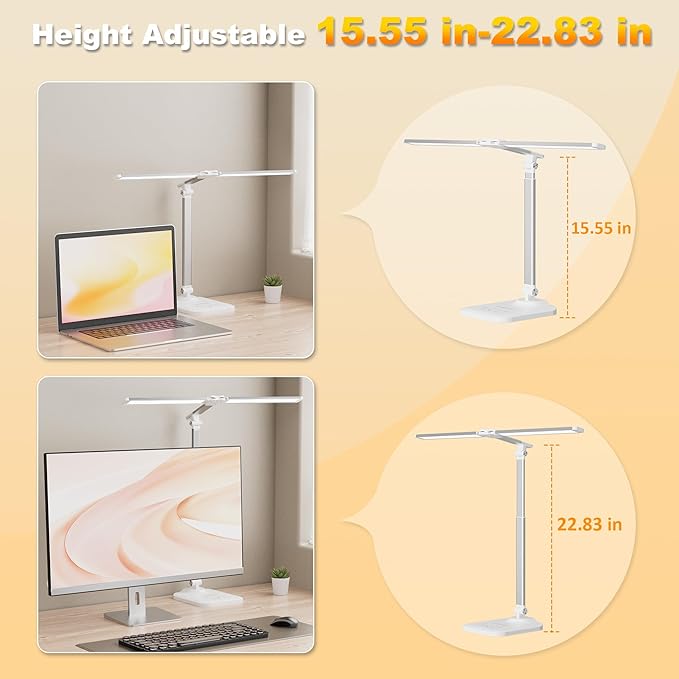 LED Desk Lamp for Office Home, Height Adjustable Architect Desk Light - Image 6