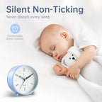 Analog Alarm Clock, 4 inch Super Silent Non Ticking Small Clock - Image 2