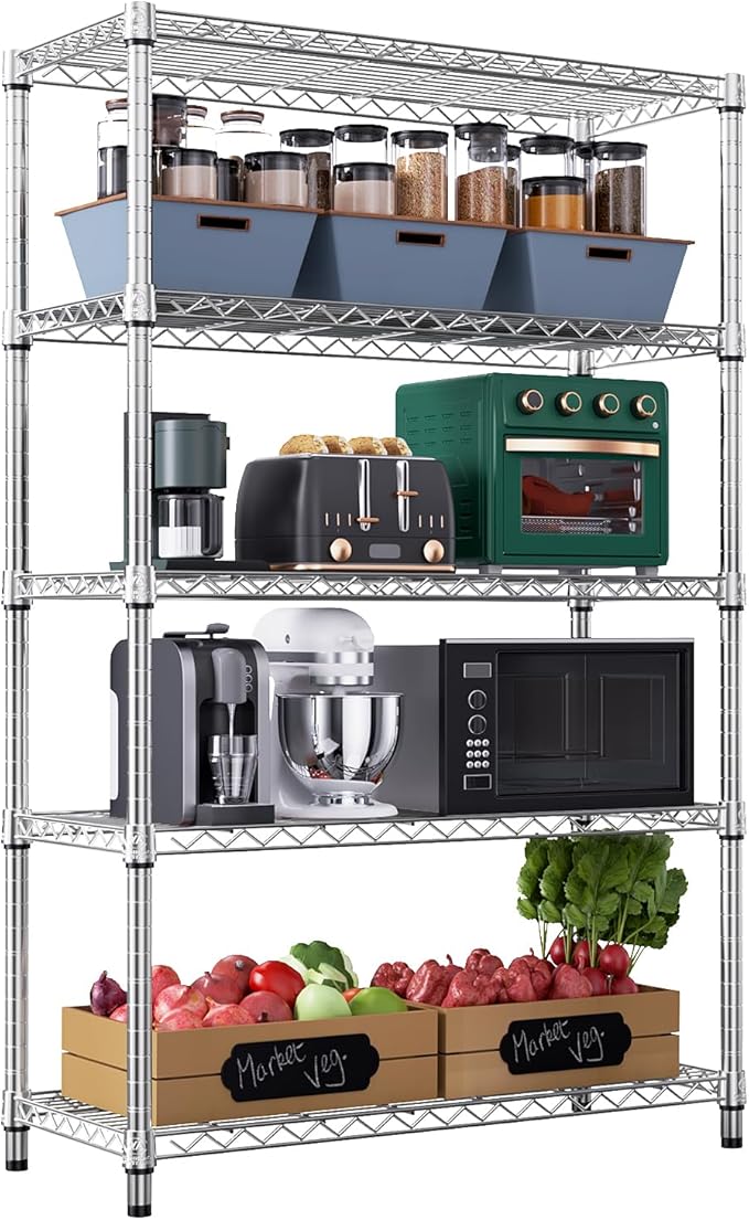 M MZG 1750 LBS Storage Shelves 5-Tier Utility Shelving Unit Steel Organizer by MEIGAOPLASTICANDMETALHKCOLIMITED