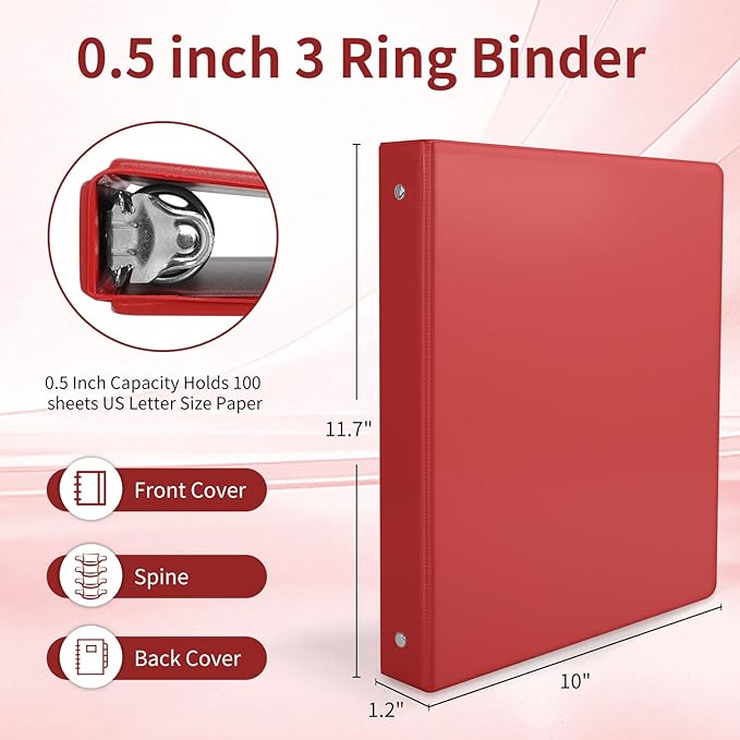 SUQJOY 0.5-inch 3 Ring Binder - Image 2