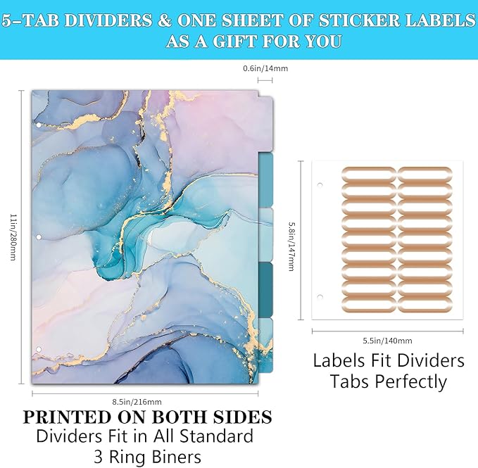 Lateefah 3 Ring Binder, 1 Inch Binder Organizer - Image 6