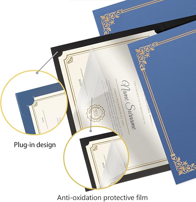 15 Pcs Certificate Holders 8.5 x 11 Additional 15 Pcs Plastic Film, Diploma - Image 3