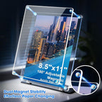 Rebehari 180° Adjustable Acrylic Sign Holder 8.5"x11", Magnetic Code Sign Menu - Image 2