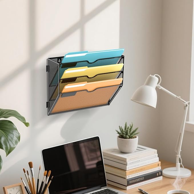 SUPEASY Wall File Organizer Mesh Office Mail Holder, Hanging Wall Organizer - Image 2