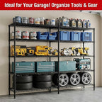 5 Tier Storage Shelves Metal Shelving Unit Load 1500LBS, Adjustable Wire - Image 4