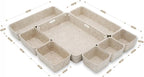 Welaxy Desk Drawer Organizer Tray, 8-Piece Beige Office Storage, Nordic - Image 7