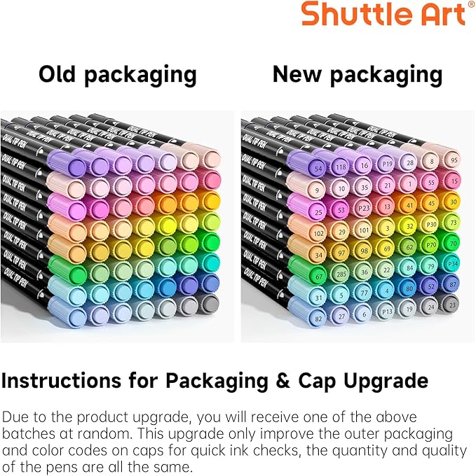 Shuttle Art Pastel Brush Pens, 56 Pastel Colouring Pens, Dual Tip Brush Markers - Image 8