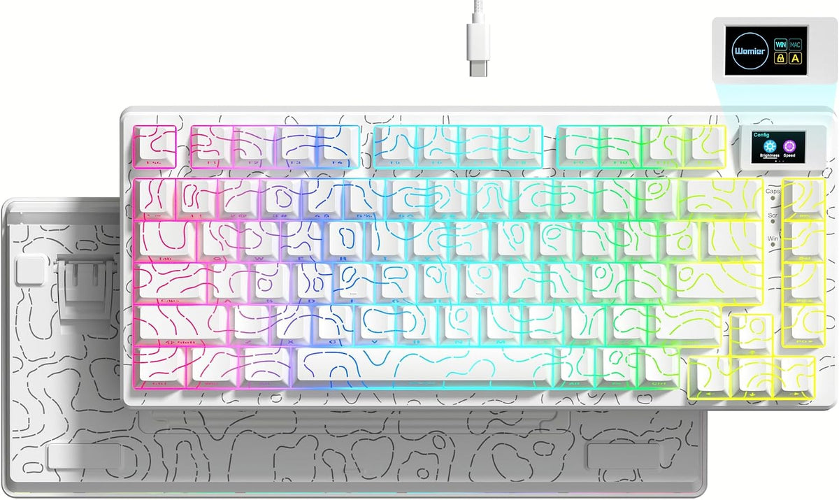 Womier SK80 75% Percent Keyboard Gaming with Color Multimedia Display