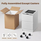 approgreent 2 drawer metal file cabinet, fully assembled, side view