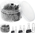 370 PCS Paper Clips and Binder Clips Set – Assorted Sizes Metal Clips, Office by Unknown