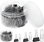 370 PCS Paper Clips and Binder Clips Set – Assorted Sizes Metal Clips, Office by Unknown