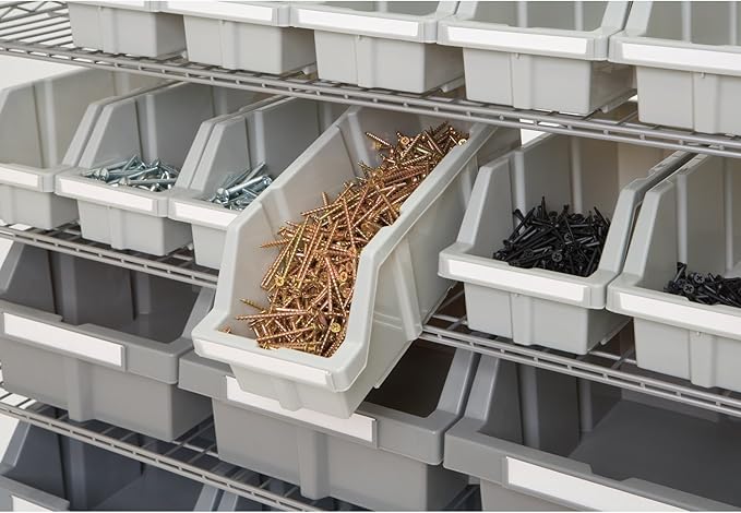 Seville Classics Commercial 7-Tier Platinum/Gray NSF 22-Bin Rack Storage System - Image 3
